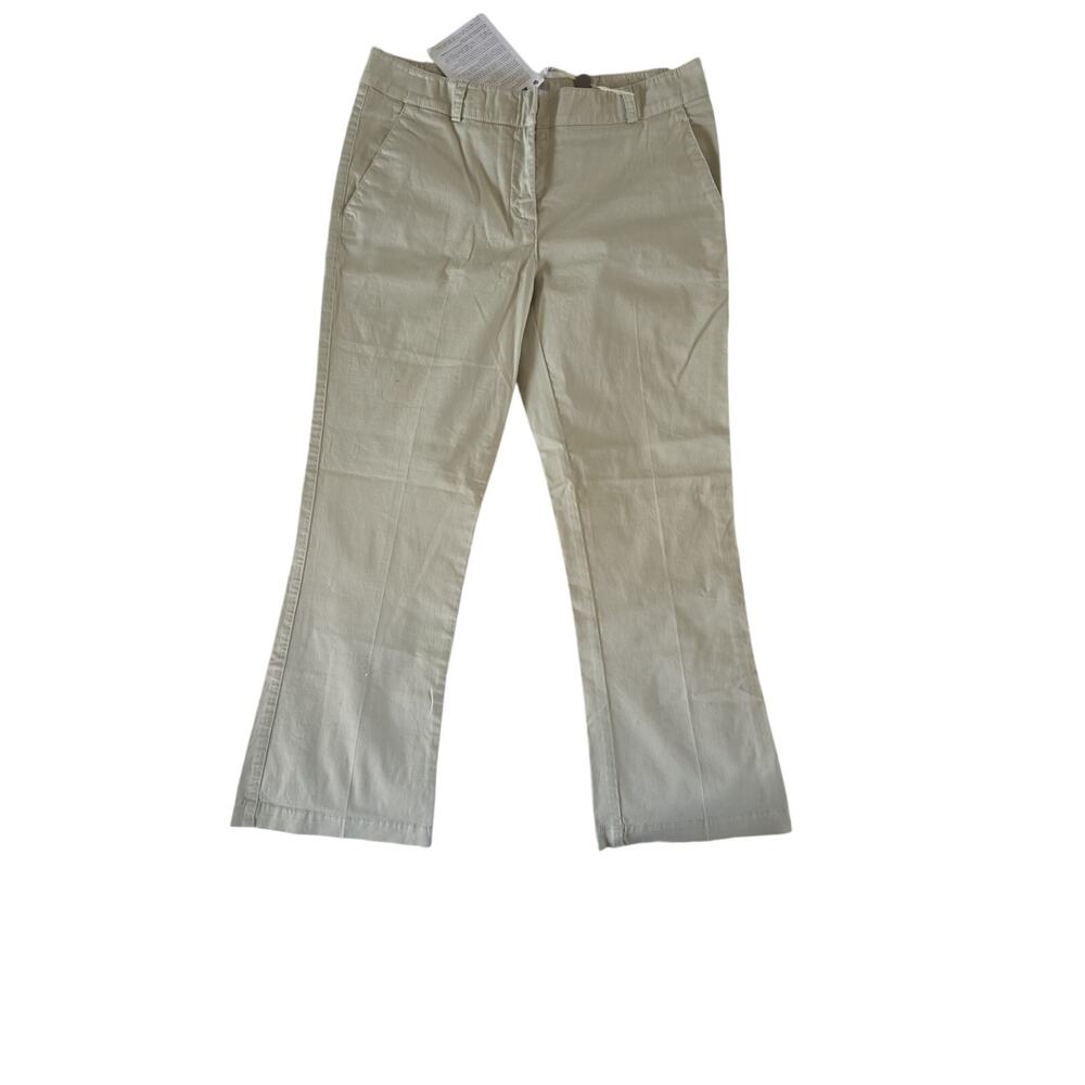 Kiltie Size 4 Khaki Cropped Pants Stretch Cotton Straight Leg 25” Inseam